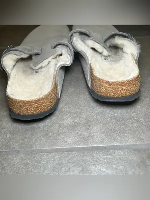 Birkenstock Boston Shearling Lined Gray Suede Slip On Clogs Women’s Shoe Size 9 thumbnail 5