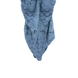 Becca Rebecca Virtue Crochet Lace High Neck One Piece Swimsuit Blue S NWOT‎ thumbnail 5