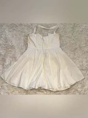 NEW HOUSE OF CB Heidi white cotton halter Minidress Sz XL thumbnail 6