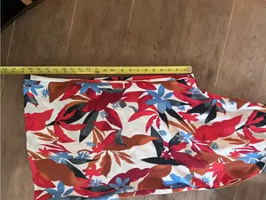 Wide-Leg Palazzo Pants in Red & Blue Floral, size L thumbnail 7