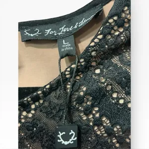 For‎ Love & Lemons Rosalita Black Lace Mini Dress Keyhole Cutout Sz Large thumbnail 5
