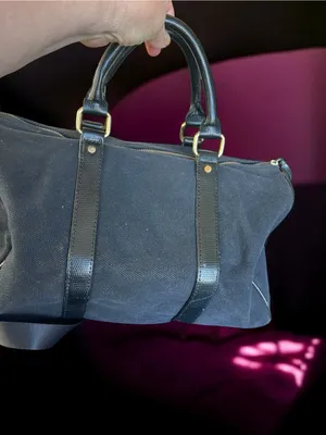 Victoria's Secret Black Canvas Weekend Travel Duffel Bag thumbnail 9