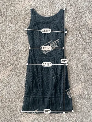 CACHE | Black Beaded Lace Midi Dress Sz S thumbnail 8