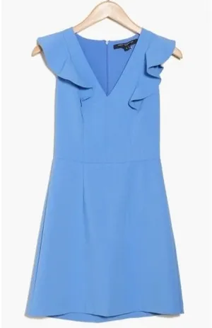 French Connection Whispering Ruffle Mini Dress Size 6 New‎ with Tags thumbnail 1