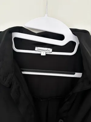 Candidly Chan black satin button down thumbnail 5