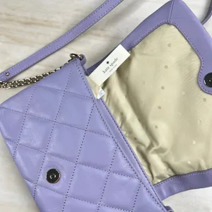 Kate Spade Emerson Place Vivenna Quilted Leather Crossbody Bag Lavender PWRU4229 thumbnail 3