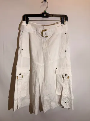 Free People Tidal Wave Cropped Cargo Culotte Pants O Ring Linen Size 0 thumbnail 2