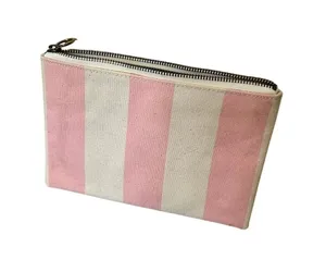 Madewell Pink White Stripe‎ Canvas Clutch thumbnail 1