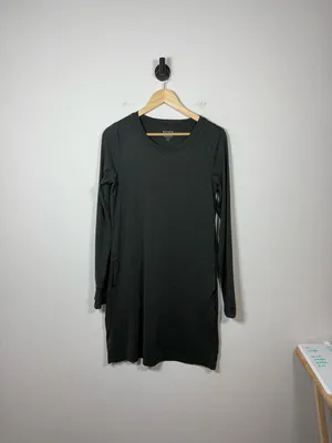 Athleta Uptempo Dress Long Sleeve Travel Work Dress Pockets Grey Size S thumbnail 3