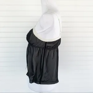 Elle Colorblock Empire Waist Camisole‎ XS Black Cream Adjustable Straps thumbnail 4