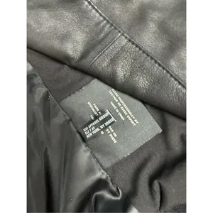 Women's S Andrew Marc New York Womens Black Leather Off Center Zip Jacket Coat p thumbnail 12