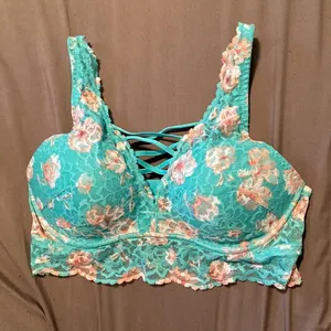 VS PINK Teal Lace Push Up Bra size M. thumbnail 1