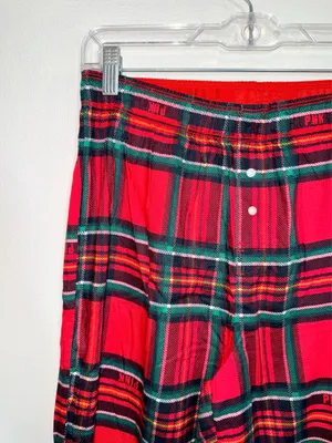 Victoria’s Secret PINK Pajama Pants Red Tartan Plaid Sleepwear thumbnail 4