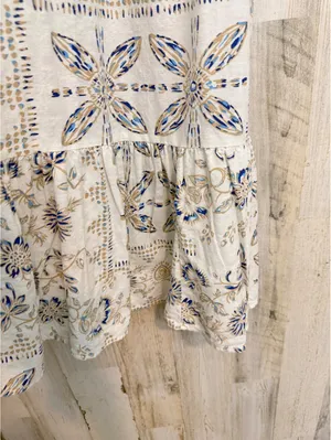 Sonoma Goods For Life Floral Cotton Blend Tiered Tassel Mini Dress M NWT thumbnail 6