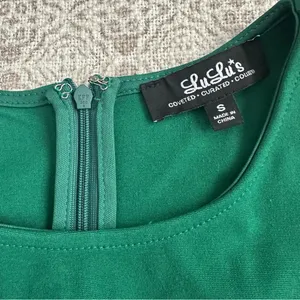 Lulu’s Cumulonimbus Clouds Dark Green Skater Dress thumbnail 4