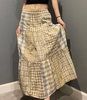 tan plaid maxi skirt Size 4 thumbnail 3