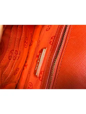 Tory Burch Red Leather Crossbody Bag with Gold Chain Strap thumbnail 7