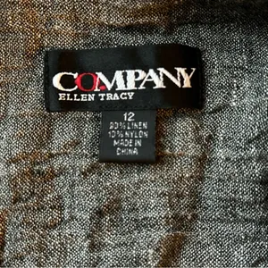 Ellen Tracy Linen Blend Top Size 12 Minimalist Classic Office Business Natural thumbnail 4