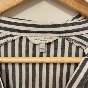 Lucky Brand Button Down Shirt Tunic Dress Size Large Striped Boho Beach Cover Up thumbnail 3