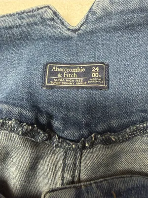 Abercrombie & Fitch High-Rise Blue Tie-Waist Jeans thumbnail 6
