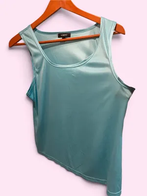 Elementz Cute aqua blue lightweight tissue tank top sleeveless base layer normcore basics thumbnail 1