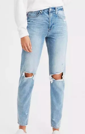 American Eagle Outfitters Straight Leg Jeans Ripped thumbnail 1