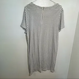 Merona Women's Size XXL T-Shirt Dress‎ Short Sleeve White Black Stripes Crewneck thumbnail 9