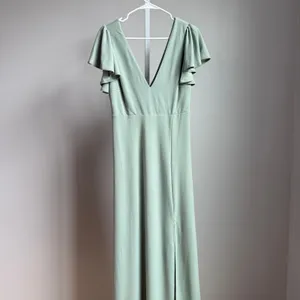 Birdy‎ Grey sz M green flutter sleeve maxi dress thumbnail 2