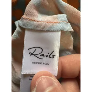 Rails Gabriella Women Sz Small‎ Orange Diffused Cheetah Dress Sleeveless Keyhole thumbnail 3