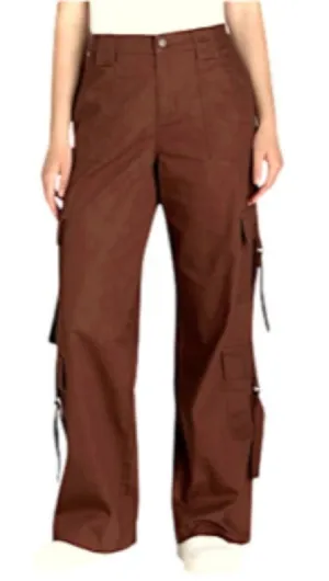 No Boundaries Twill Cargo Pant Womens Brown size small 4/6 nwt teen thumbnail 1