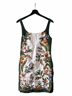 Farm Rio Dress Nature Floral Sleeveless Linen XS thumbnail 3