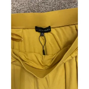 NWT Jluxlabel Yellow Mustard Devyn Wide-Leg Viscose Pants, M thumbnail 6