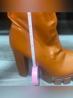 Miss Lola Brown Platform faux leather boots thumbnail 2