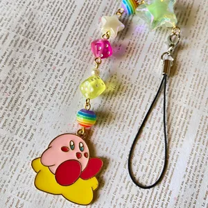 Handmade Kawaii retro y2k 90’s star Kirby phone strap/accessory/keychain/bag charm/display💖 thumbnail 3