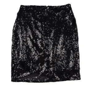 Altar'd State Black Sequin Skirt Size XS Lined Faux‎ Wrap Front Going Out Party thumbnail 6