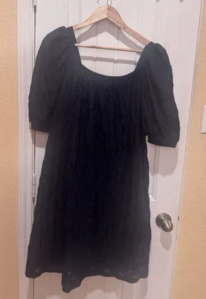 ANTHROPOLOGIE Maeve Puff-Sleeved Sweetheart Mini dress M BLUE color thumbnail 1