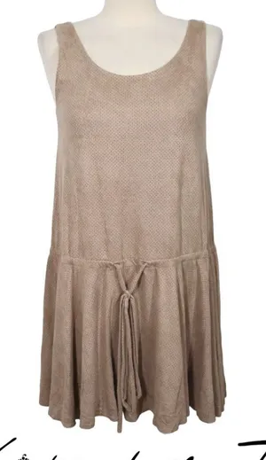 NWT Free‎ People Movement Faux Micro Suede Mini Dress Preppy Minimalist Granola thumbnail 1