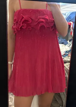 Lizard Thicket Hot Pink Ruffled Mini Dress thumbnail 1