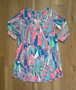 Lilly Pulitzer Ali Pima Cotton Dress 3/4 Sleeve thumbnail 1