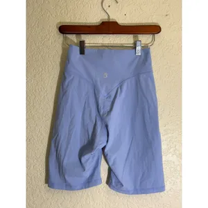 Buffbunny Biker‎ Shorts Women M Periwinkle Blue High Waist Athletic Yoga Gym thumbnail 3