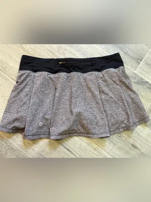 Lululemon Pace Rival Mid Rise Skirt Skort Heather Grey Tennis Women's 10 thumbnail 4