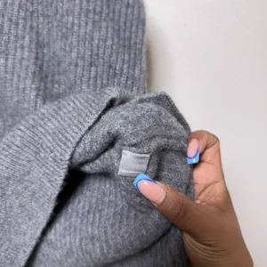 Neiman Marcus Womens 100% Cashmere Sweater XL Gray Lace‎ Up Shoulder V-Neck thumbnail 6