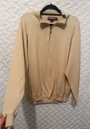 Vineyard Vines men’s pullover tan and baby blue thumbnail 1