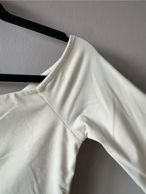 Nuuds Nude Boat Neck Long Sleeve Nylon Spandex Thong Snap Bodysuit Size M thumbnail 6