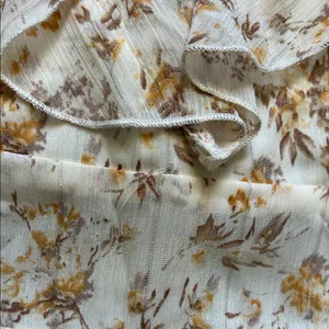 Angel Biba Floral Ruffle Jumpsuit in Cream and Brown thumbnail 3