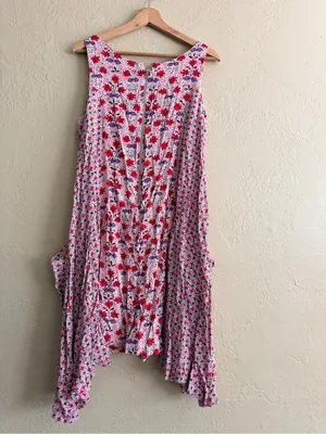 Philosophy Red and Purple Floral Asymmetrical Tank Dress thumbnail 3
