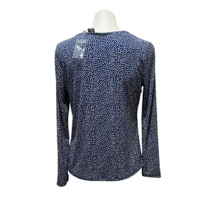 Tahari Women's M Blue Polka Dot V-Neck Long Sleeve Blouse New thumbnail 6