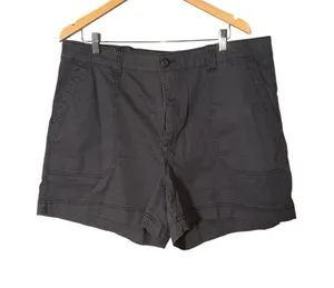 Old Navy Women's Black Canvas Shorts Size Large L Mid-Rise Comfort Casual Summer thumbnail 1