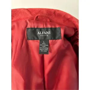 Alfani red/orange suede leather jacket size L thumbnail 4