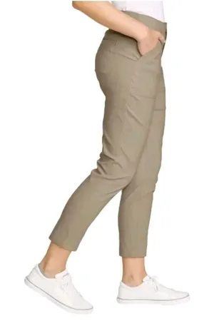 Eddie Bauer Horizon Straight Ankle Pants Womens 12 Tan Khaki Hiking Travel thumbnail 1